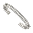 Stainless Steel Polished with Crystals 7.00mm Cuff Bangle - Birthstone Company