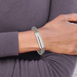Stainless Steel Polished Mesh 2-Strand Adjustable ID Bracelet - Birthstone Company