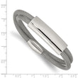 Stainless Steel Polished Mesh 2-Strand Adjustable ID Bracelet - Birthstone Company