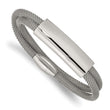 Stainless Steel Polished Mesh 2-Strand Adjustable ID Bracelet - Birthstone Company