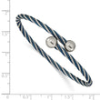 Stainless Steel Polished Blue IP-plated 3.00mm Flexible Bangle - Birthstone Company
