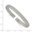 Stainless Steel Polished 6.00mm Mesh Wire Cuff Bangle - Birthstone Company