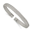 Stainless Steel Polished 6.00mm Mesh Wire Cuff Bangle - Birthstone Company