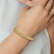 Stainless Steel Polished Yellow IP-plated 6.00mm Mesh Wire Cuff Bangle - Birthstone Company