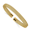 Stainless Steel Polished Yellow IP-plated 6.00mm Mesh Wire Cuff Bangle - Birthstone Company