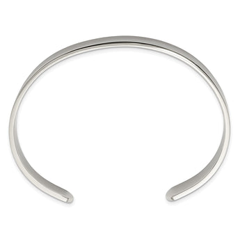 Stainless Steel Polished Cuff Bangle - Birthstone Company