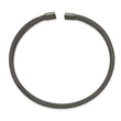 Stainless Steel Polished Black IP-plated 6.00mm Mesh Wire Cuff Bangle - Birthstone Company