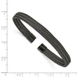 Stainless Steel Polished Black IP-plated 6.00mm Mesh Wire Cuff Bangle - Birthstone Company