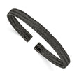 Stainless Steel Polished Black IP-plated 6.00mm Mesh Wire Cuff Bangle - Birthstone Company
