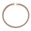 Stainless Steel Polished Rose IP-plated 6.00mm Mesh Wire Cuff Bangle - Birthstone Company