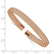 Stainless Steel Polished Rose IP-plated 6.00mm Mesh Wire Cuff Bangle - Birthstone Company