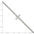 Stainless Steel Polished with CZ Cross 6.25in with 2in ext. Bracelet