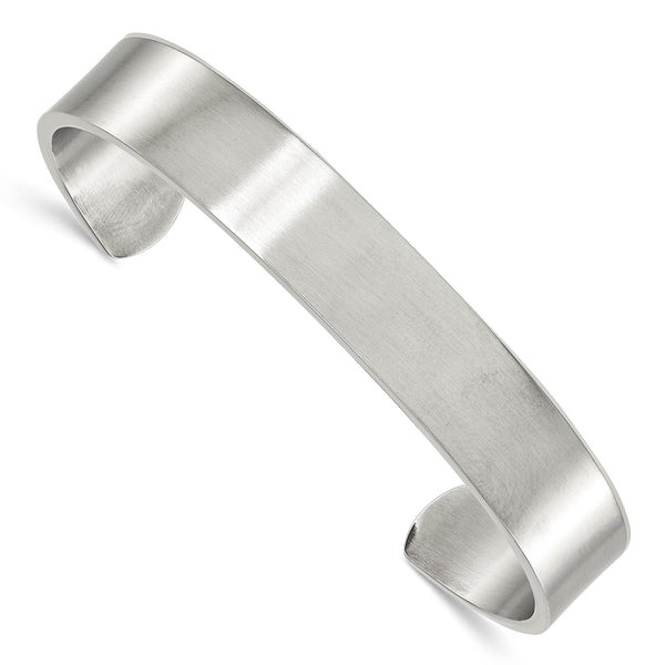 Stainless Steel Brushed Cuff Bangle - Birthstone Company