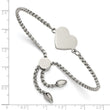Stainless Steel Polished Heart Adjustable Bracelet