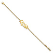 Stainless Steel Polished Yellow IP-plated FAITH w/.75in ext 7in Bracelet