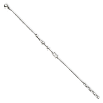 Stainless Steel Polished FAITH w/1in ext 6.5in Bracelet