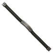 Stainless Steel Brushed & Polished GunMetal IP Black Rubber 8.5in Bracelet