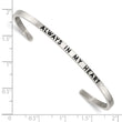 Stainless Steel Polished Enamel/Crystal ALWAYS IN MY HEART 3mm Bangle - Birthstone Company