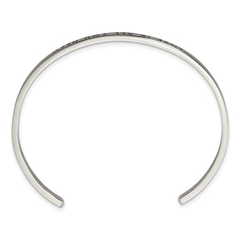 Stainless Steel Polished w/Enamel/Crystal ALL YOU NEED 3mm Cuff Bangle