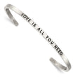 Stainless Steel Polished w/Enamel/Crystal ALL YOU NEED 3mm Cuff Bangle - Birthstone Company
