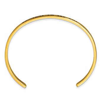 Stainless Steel Polished Yellow IP Enamel/Crystal MY SUNSHINE Cuff Bangle
