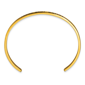 Stainless Steel Polished Yellow IP Enamel/Crystal FOLLOW YOUR HEART Bangle - Birthstone Company