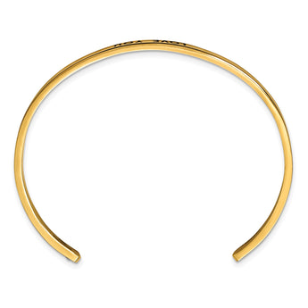 Stainless Steel Polished Rose IP Enamel/Crystal LOVE YOU 3mm Cuff Bangle - Birthstone Company