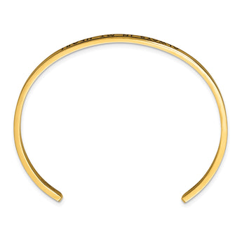 Stainless Steel Polished Rose IP w/Enamel/Crystal IN MY HEART Bangle - Birthstone Company