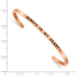 Stainless Steel Polished Rose IP w/Enamel/Crystal IN MY HEART Bangle - Birthstone Company
