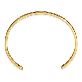 Stainless Steel Polished Rose IP Enamel/Crystal YOU ARE PERFECT Bangle - Birthstone Company