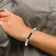 Stainless Steel Polished Black Onyx Beaded Stretch Bracelet - Birthstone Company