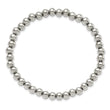 Stainless Steel Polished Beaded Stretch Bracelet - Birthstone Company
