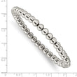 Stainless Steel Polished Beaded Stretch Bracelet - Birthstone Company