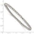 Chisel Stainless Steel Polished 4mm Beaded Stretch Bracelet