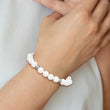 Stainless Steel Polished White Ceramic Beaded Stretch Bracelet - Birthstone Company