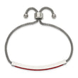 Stainless Steel Polished with Red Glass Adjustable Bracelet