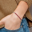Stainless Steel Polished with Red Glass Adjustable Bracelet