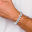 Stainless Steel Polished and Textured  Rolo Link 8.75in Bracelet