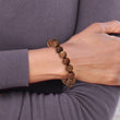 Burma Padauk Wood Beaded Stretch Bracelet - Birthstone Company