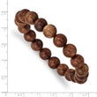 Burma Padauk Wood Beaded Stretch Bracelet - Birthstone Company