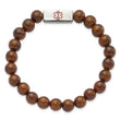 Stainless Steel Polished with Enamel Medical ID Zingana Wood Bracelet - Birthstone Company
