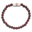 Stainless Steel Polished with Enamel Medical ID Peltogyne Wood Bracelet - Birthstone Company