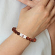 Stainless Steel Polished with Enamel Medical ID Padauk Wood Bracelet - Birthstone Company