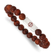 Stainless Steel Polished with Enamel Medical ID Padauk Wood Bracelet - Birthstone Company