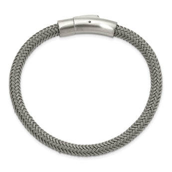 Stainless Steel Brushed and Polished Wire 8.25in Bracelet