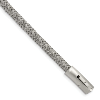 Chisel Stainless Steel Brushed and Polished Wire 8.25 inch Bracelet