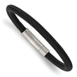 Chisel Stainless Steel Brushed and Polished Black Wire 8.25 inch Bracelet
