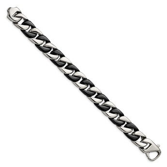 Chisel Stainless Steel Polished Black IP-plated 8.5 inch Curb Bracelet