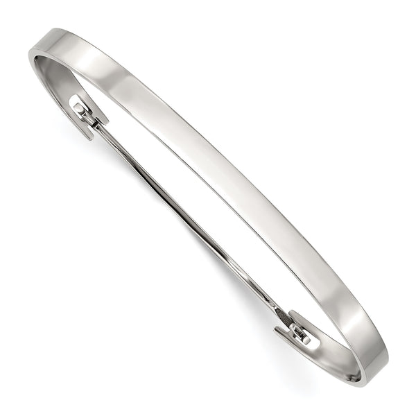 Stainless Steel Polished Flexible 4.75mm Bangle - Birthstone Company