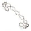Stainless Steel Polished Wavy Cuff Bangle - Birthstone Company